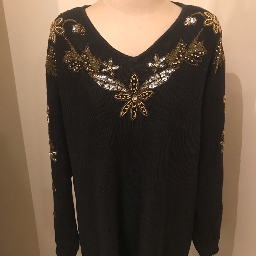Beautiful Beaded Bedazzled Sweater